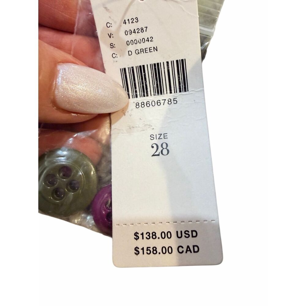 New Anthopologie X Pilco Women's Size 28 Green Camo Cropped Pants Button Fly - Picture 11 of 12